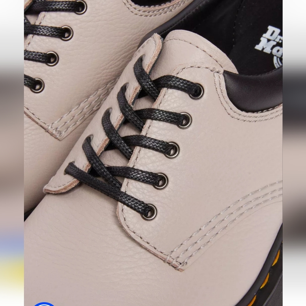 Sz W6, M5- Dr Martens 8053 Quad Platform PISA Leather Oxford Shoe- Vintage Taupe - Picture 4 of 9